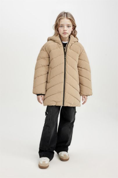 Girl Hooded Waterproof Puffer Jacket