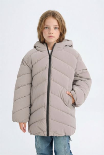 Girl Hooded Waterproof Puffer Jacket