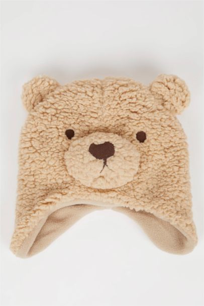 Ensemble bonnet et écharpe en peluche brodée pour bébé garçon