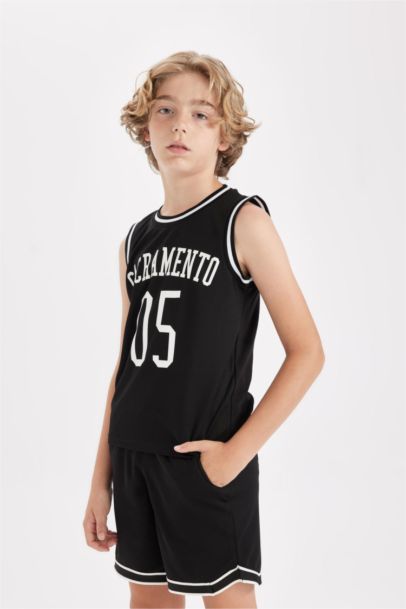 Boy Crew Neck Printed Sleeveless T-Shirt