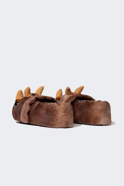 Boy Rhinoceros Themed Plush Home Slippers