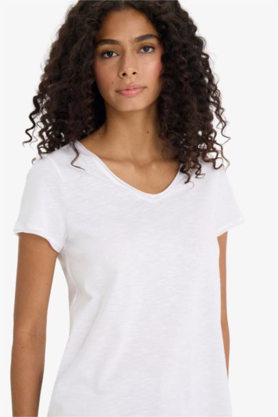 Regular Fit V Neck Short Sleeve T-Shirt