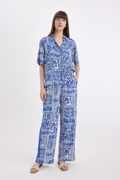 قميص نص ردن اوفر سايز منقوش