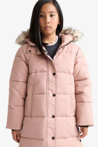 Kapüşonlu Fermuarlı Parka Kız Çocuk