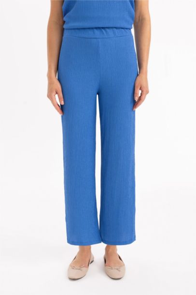 Wide Leg Straight Crop Trousers