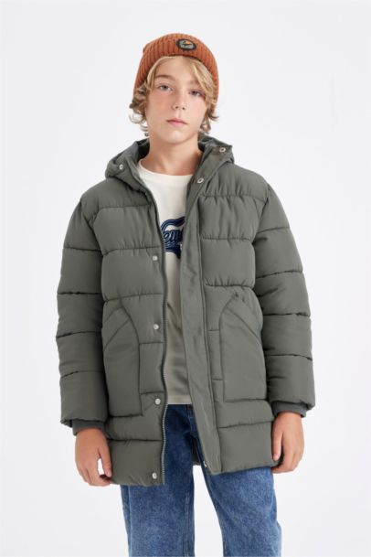 قمصلة نفخ ولادي مقاوم للماء بغطاء للرأس