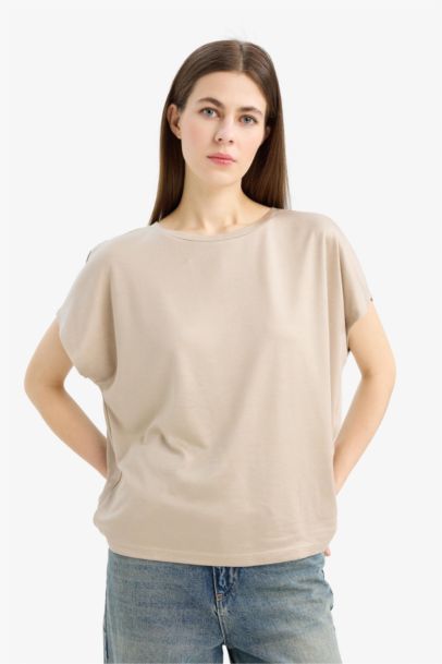 Crew Neck Basic Modal Short Sleeve T-Shirt