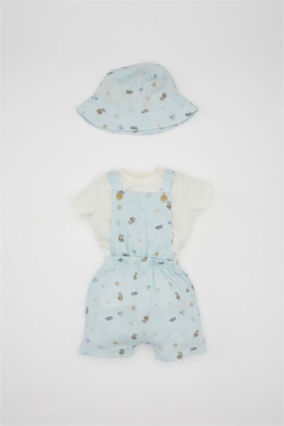 Ensemble de Salopette T-shirt et Chapeau pour bébé garçon