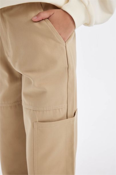 بنطلون كارجو بناتي قطن بجيب
