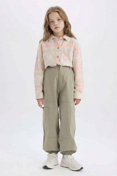 Girl Parachute Cotton Cargo Pants