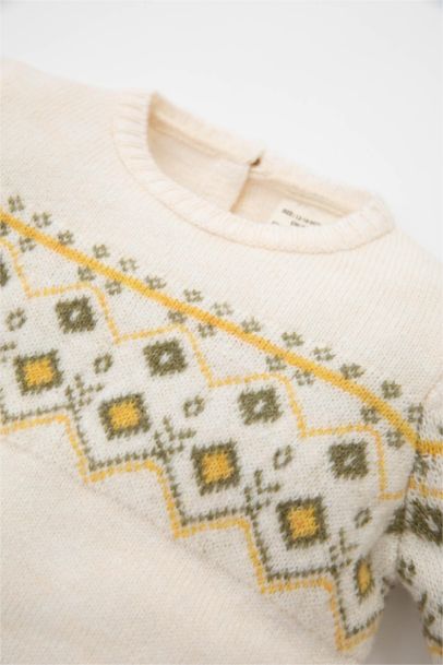Baby Boy Ethnic Patterned Knitted Pullover