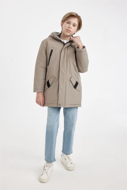 Boy Hooded Zippered Waterproof Jacket