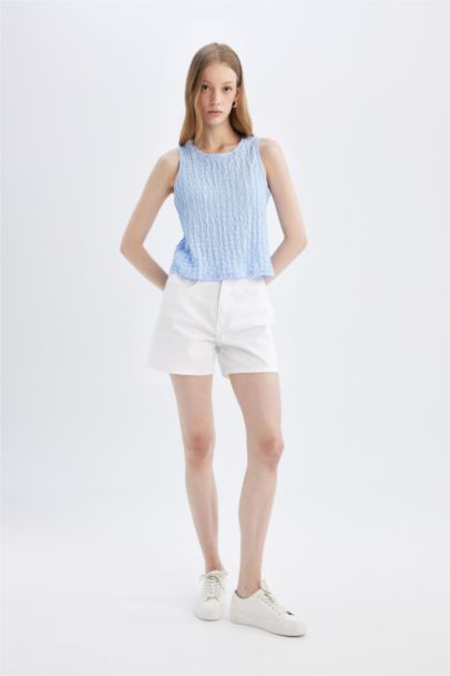 Regular Fit Halter Neck Wrap Sleeveless Blouse