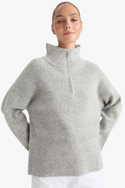 Pull en tricot à demi-zip Coupe décontractée