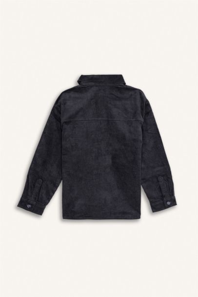 Бархатная рубашка свободного кроя для мальчиков