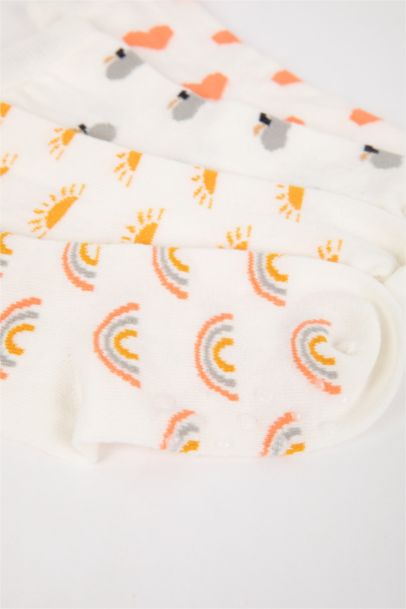 Kız Bebek Dikişsiz 4'lü Pamuklu Uzun Çorap