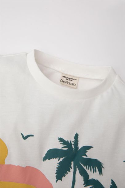 Baby Boy Crew Neck Printed Short Sleeve T-Shirt