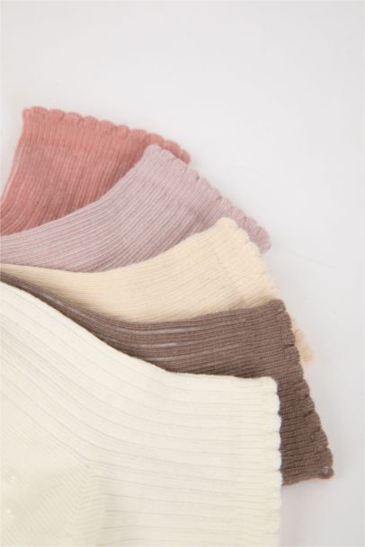 Длинные носки из хлопка для малышей девочек, 5 пар