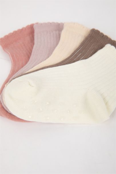 Длинные носки из хлопка для малышей девочек, 5 пар