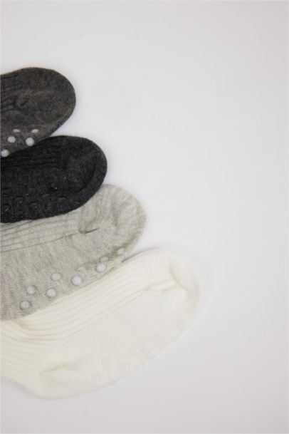 Dikişsiz 4'lü Pamuklu Uzun Çorap Erkek Bebek