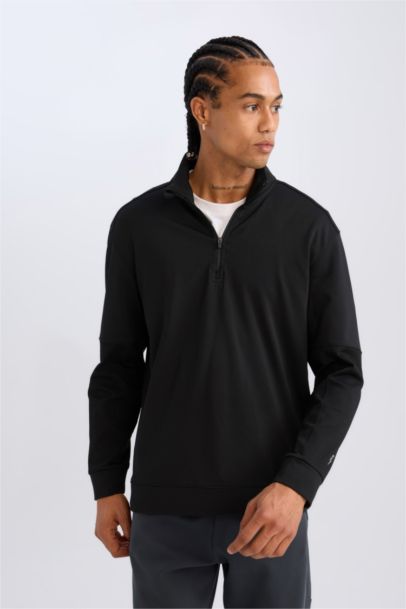 DeFactoFit Standard Fit Stand Collar Sports Sweatshirt