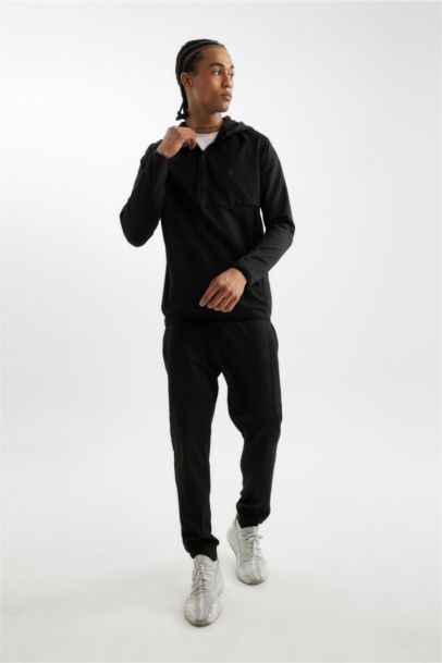 Standart Fit Kapüşonlu Fermuarlı Pike Sporcu Sweatshirt