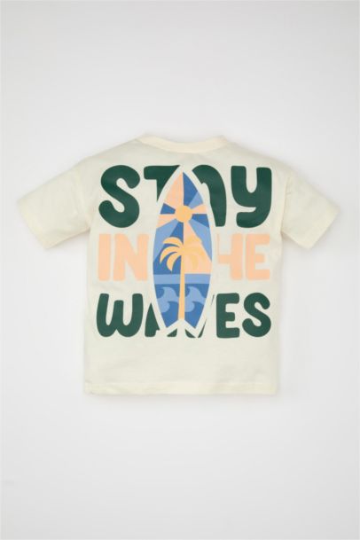 Baby Boy Regular Fit Slogan Printed T-Shirt