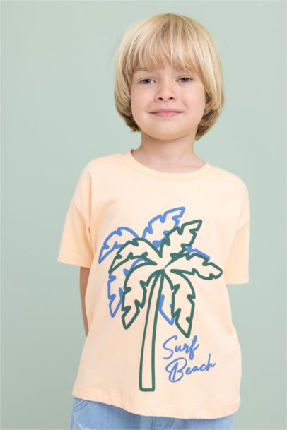 Baby Boy Regular Fit Palm Tree Patterned T-Shirt