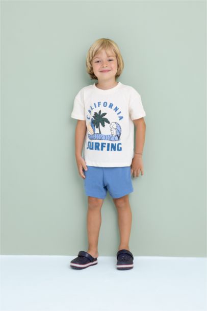Baby Boy Printed Short Sleeve T-Shirt Shorts 2 Piece Set