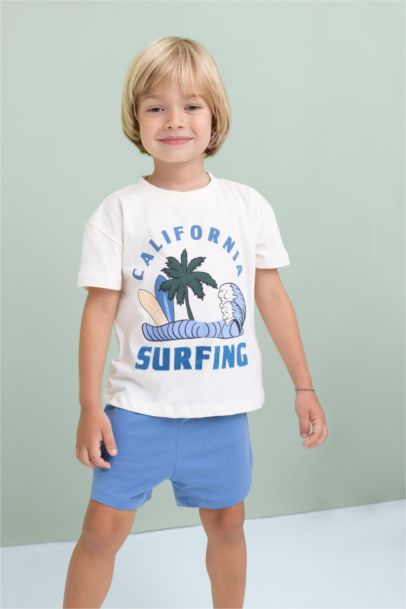 Baby Boy Printed Short Sleeve T-Shirt Shorts 2 Piece Set