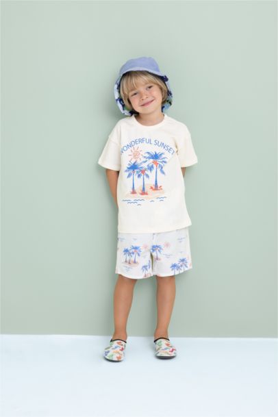 Baby Boy Palm Tree Patterned 2 Piece Set
