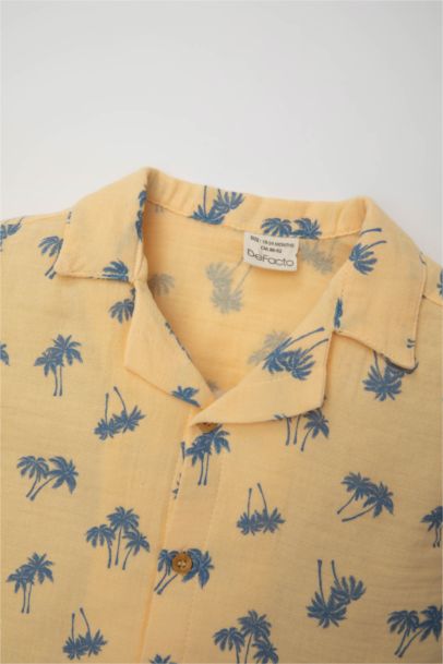 Baby Boy Palm Tree Patterned Muslin 2 Piece Set