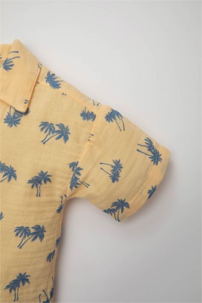 Baby Boy Palm Tree Patterned Muslin 2 Piece Set