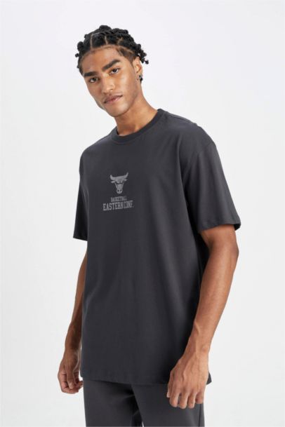 DeFactoFit NBA Chicago Bulls Boxy Fit T-Shirt