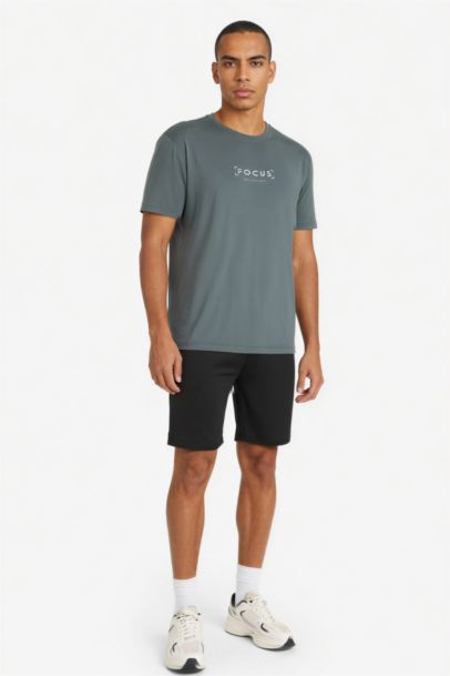 Standart Fıt Bisiklet Yaka Baskılı Kısa Kollu Tişört