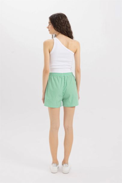 Poplin High Waist Short Leg Shorts