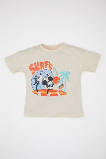 T-Shirt à Manches Courtes à motif Disney Mickey & Minnie pour Bébé Garçon