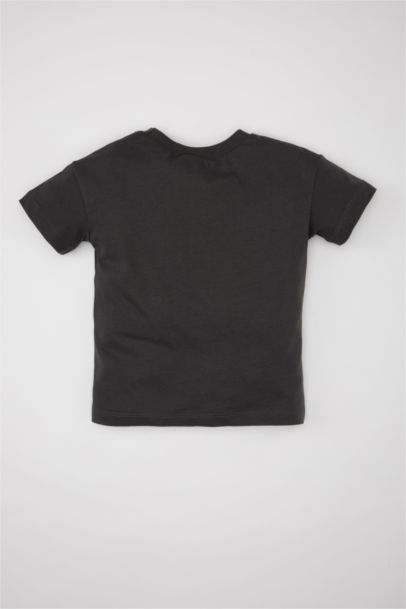 Bisiklet Yaka Araç Baskılı Kısa Kollu Tişört Erkek Bebek