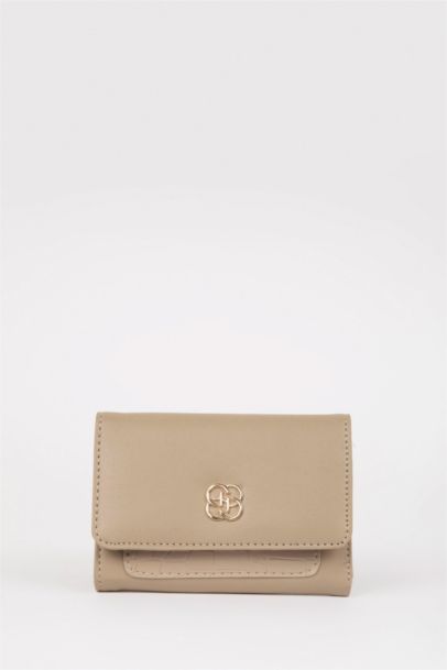 Kadın Toka Detaylı Kroko Desenli Suni Deri Cüzdan