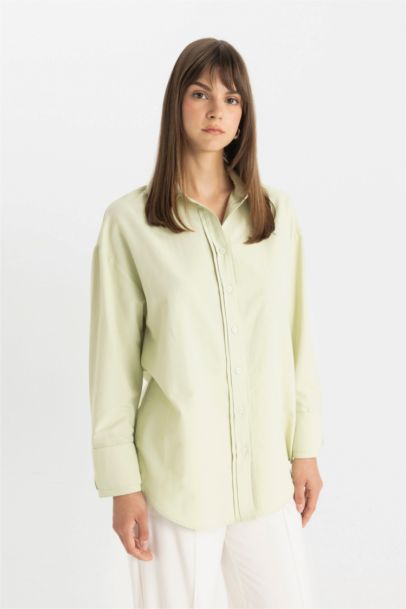 Relax Fit Poplin Long Sleeve Shirt Tunic