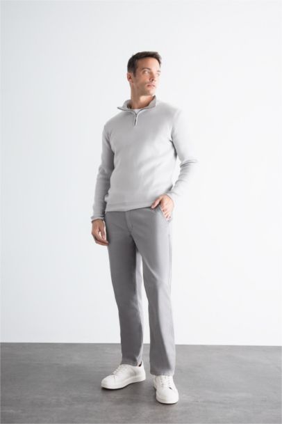 Straight Leg Canvas Chino Pants