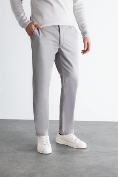 Straight Leg Canvas Chino Pants