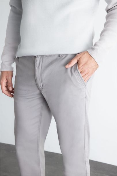 Straight Leg Canvas Chino Pants