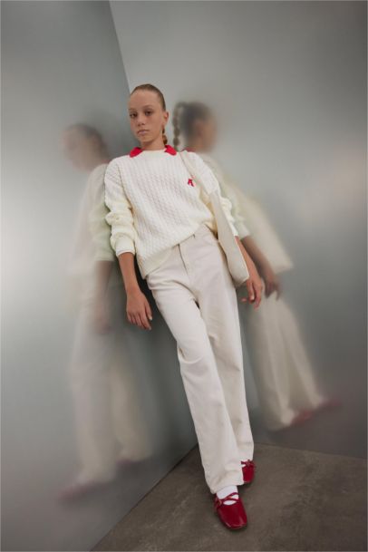 Girl Straight Fit Wide Leg Cotton Pants