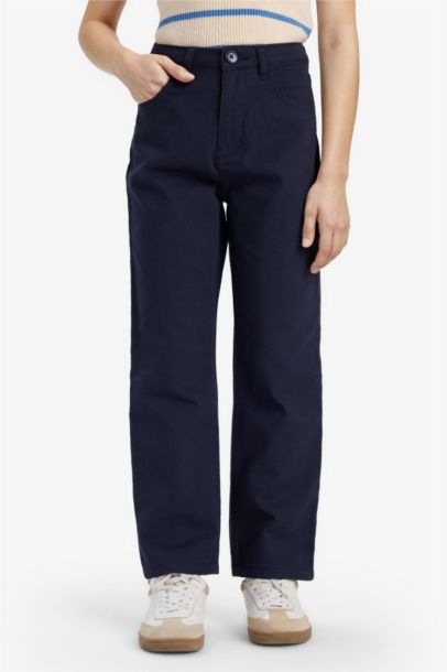 بنطرون بناتي قطن قصة مستقيمة برجل واسع