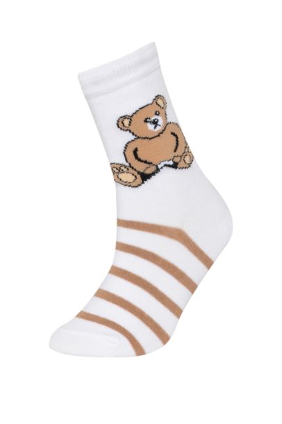 Kız Çocuk 3'lü Pamuklu Uzun Çorap