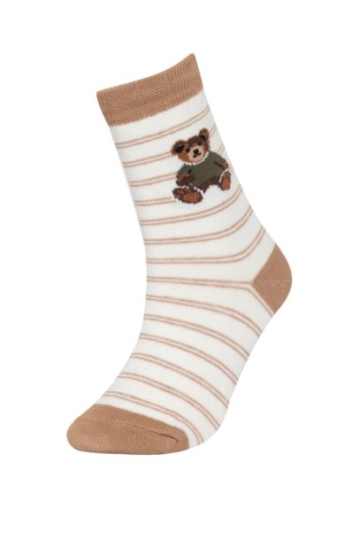 Kız Çocuk 3'lü Pamuklu Uzun Çorap