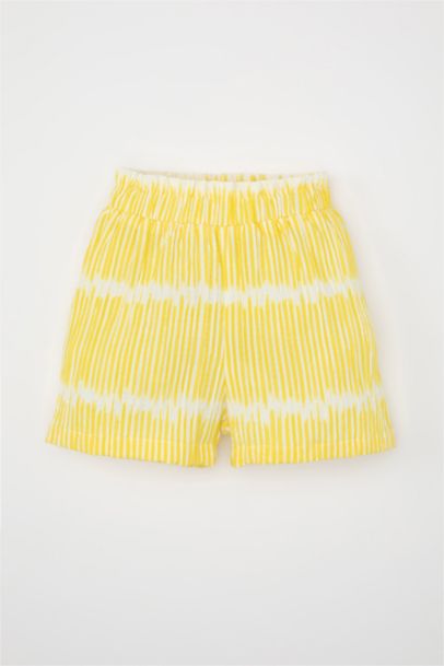 Baby Girl Striped Crinkle Blouse and Shorts 2 Piece Set