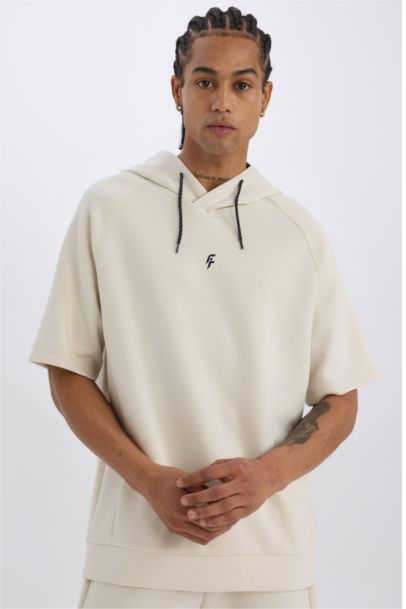 Standart Fit Kapüşonlu Sporcu Kısa Kollu Skuba Dalgıç Kumaş Tişört