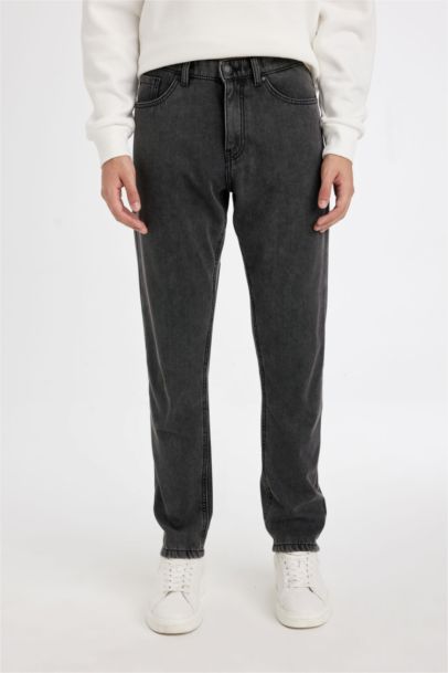 Regular Tapered Fit Denim Trousers